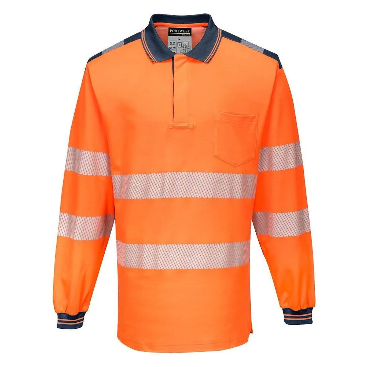 Portwest PW3 Hi-Vis Langærmet Polo T184