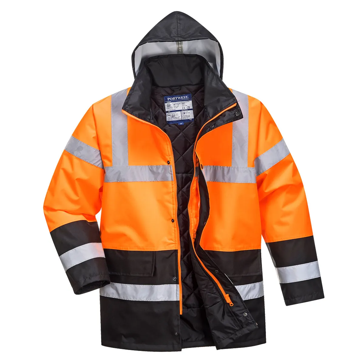 Portwest S467 Hi-Vis 2 Farvet Trafikjakke XL Orange/Grå