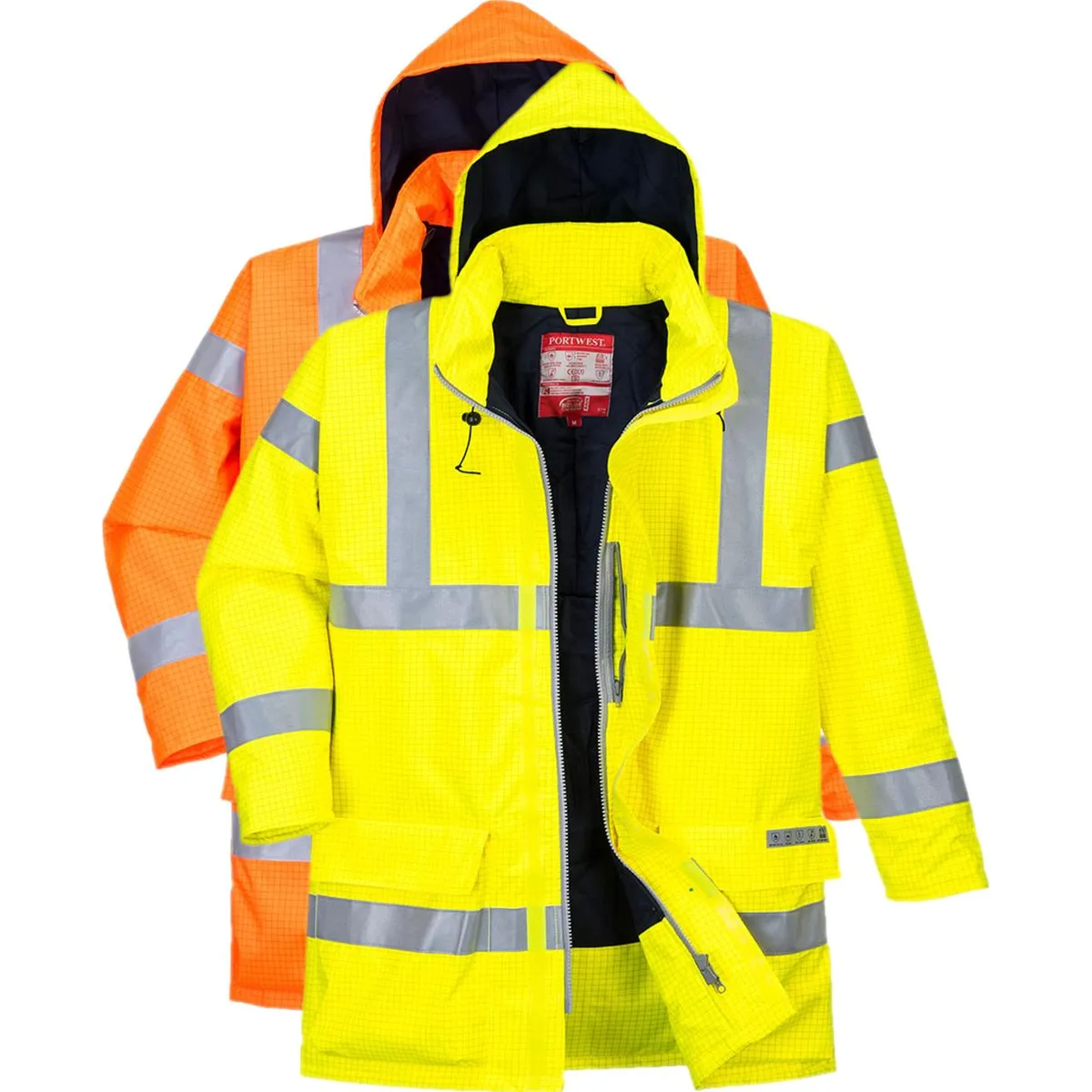 Portwest S778 Bizflame Regn Hi-Vis Anti-Statisk, FR Jakke 2XL Gul