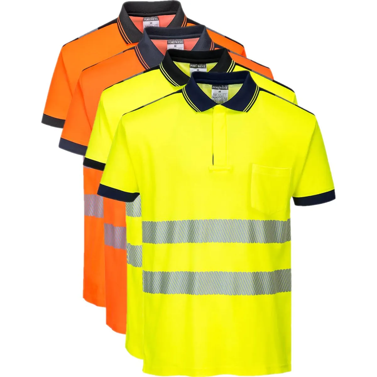 Portwest T180 PW3 Hi-Vis Polo Shirt S/S 2XL Gul/sort