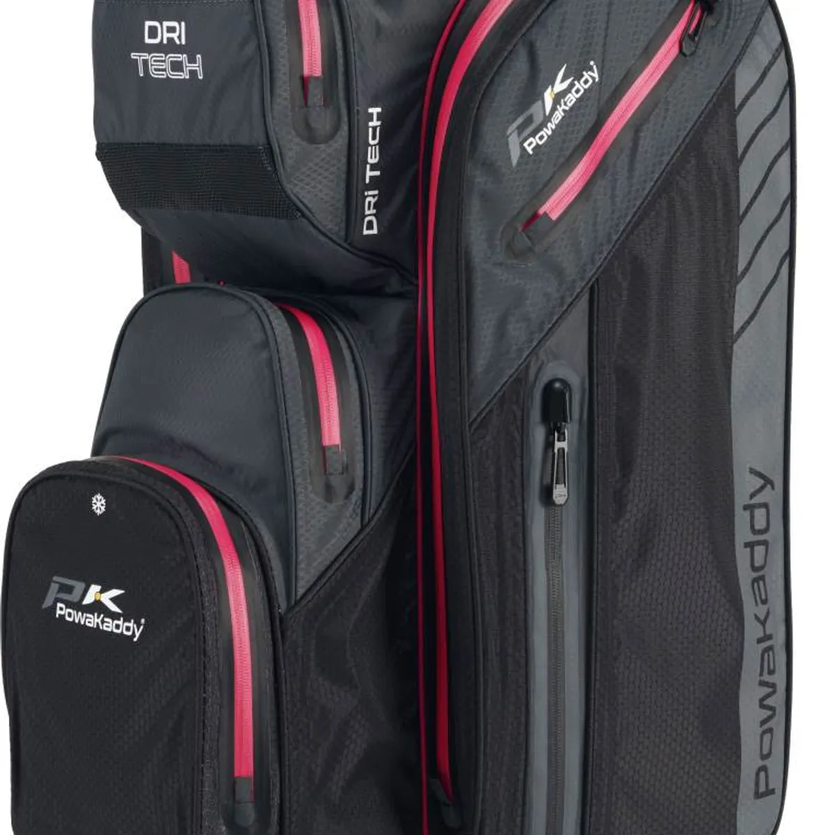 PowaKaddy Dri Tech MagLock Vandtæt Vognbag - Black/Gun Metal/Pink