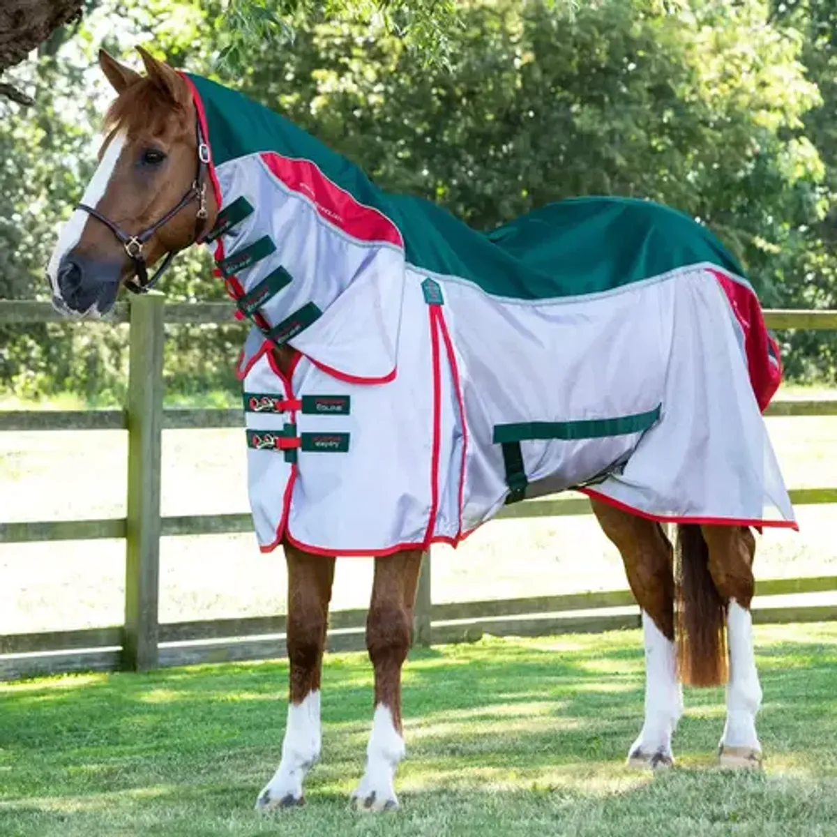 Premier Equine Buster Stay-Dry Super Lite insektdækken - Grøn - 6,9" (155cm)