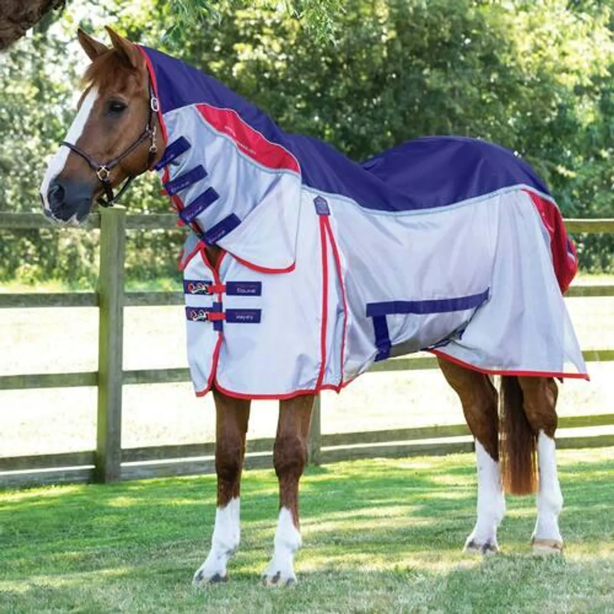 Premier Equine Buster Stay-Dry Super Lite insektdækken - Navy - 5,6" (125cm)