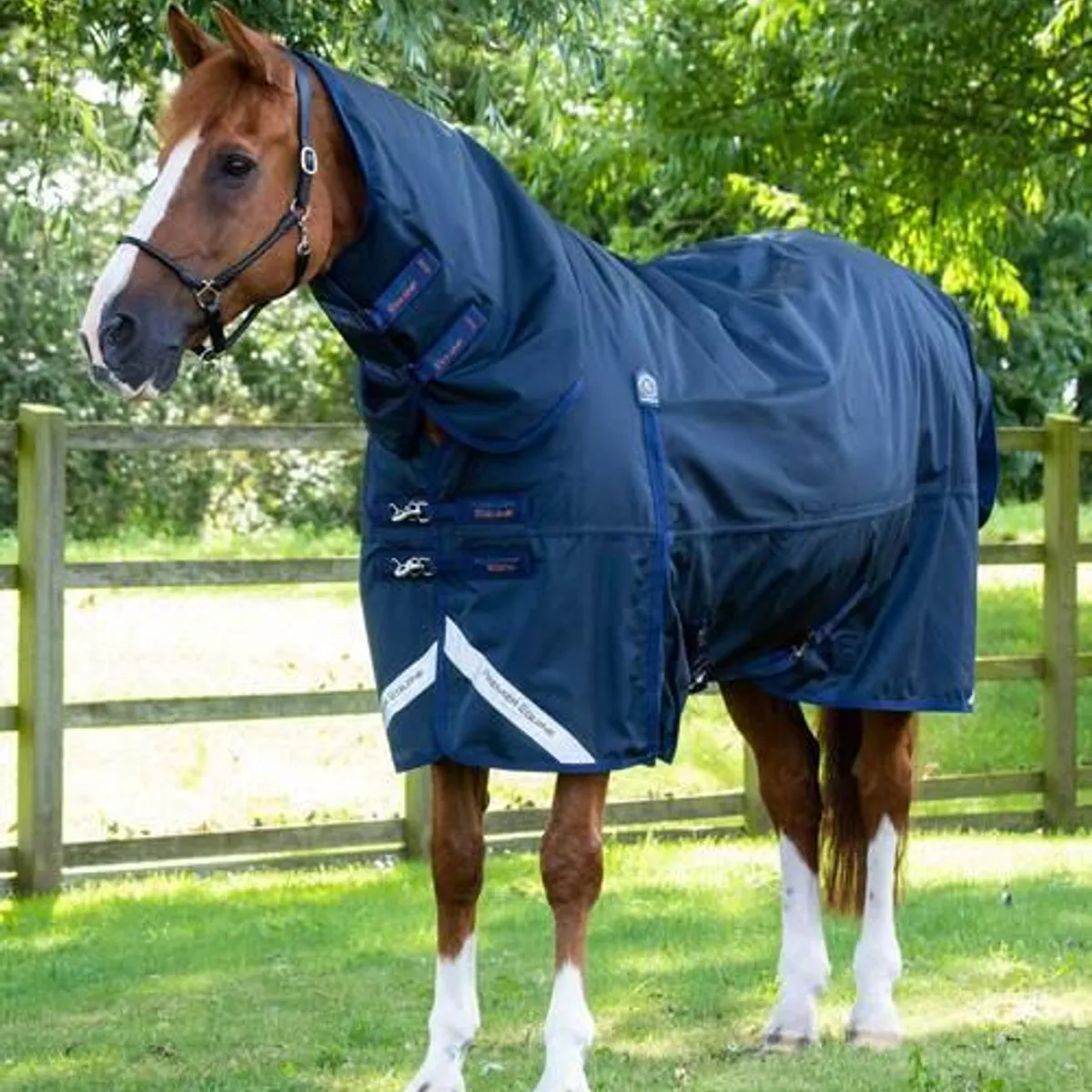 Premier Equine Buster Storm Combo 420g med sømløs hals - Navy - 6,0" (135cm)