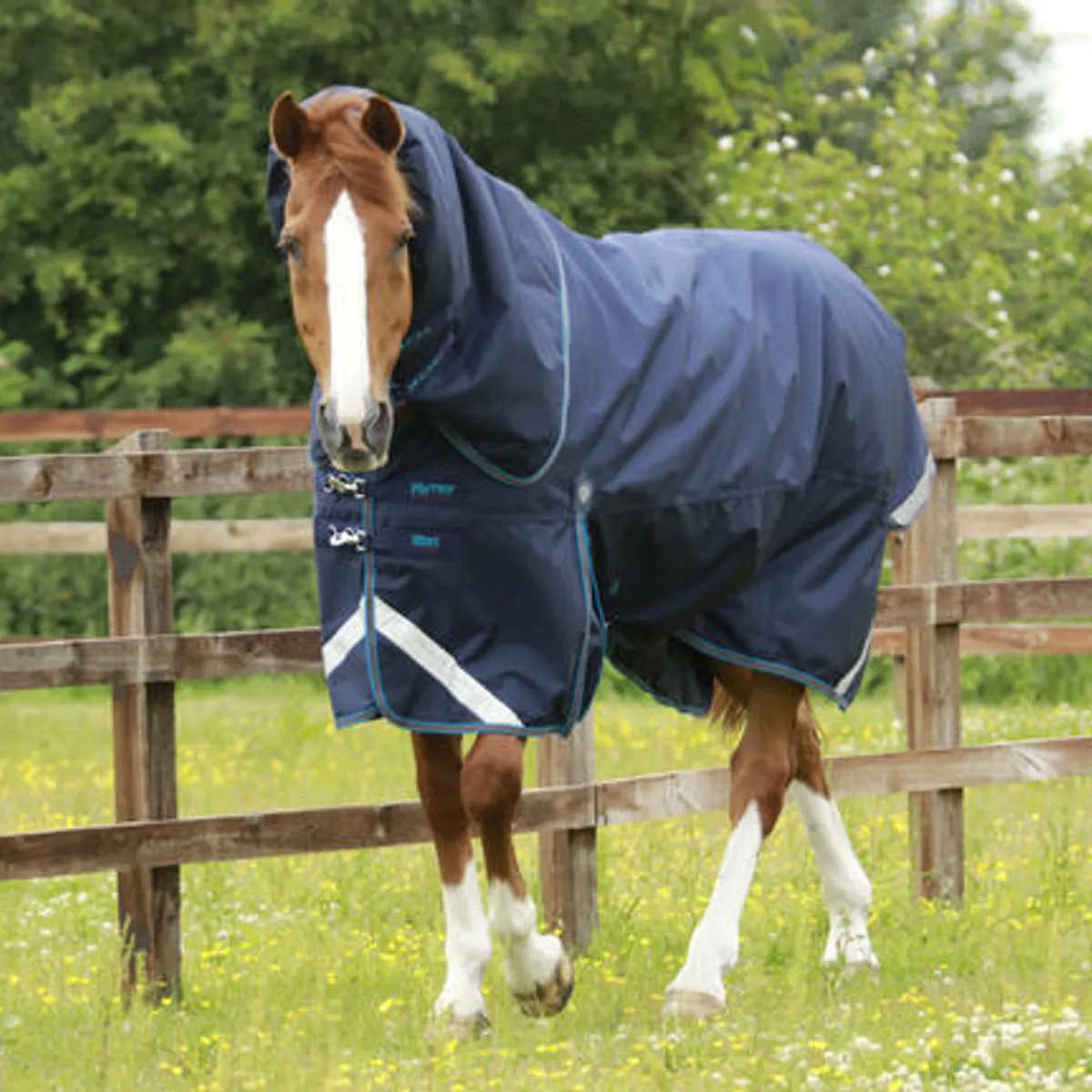 Premier Equine Titan 200g Turnout dækken med Snug-fit hals - Navy - 6,3 140cm