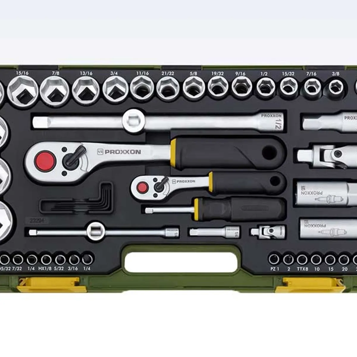 Proxxon topnøglesæt 5/32""-13/8"" 65 dele