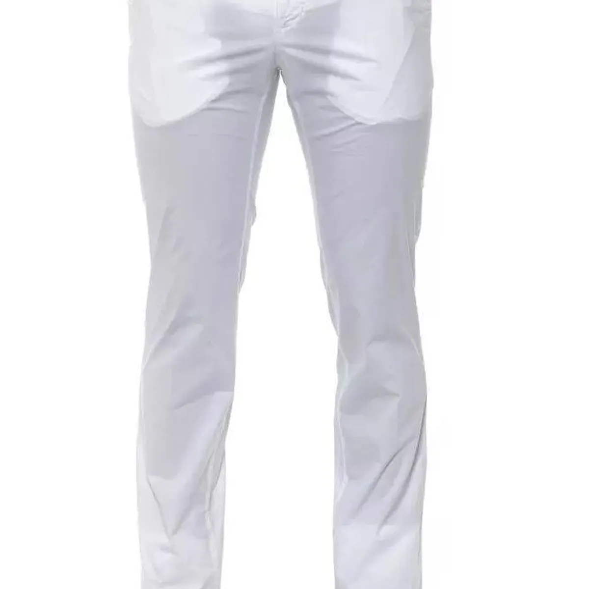 PT Torino White Cotton Herre Trouser