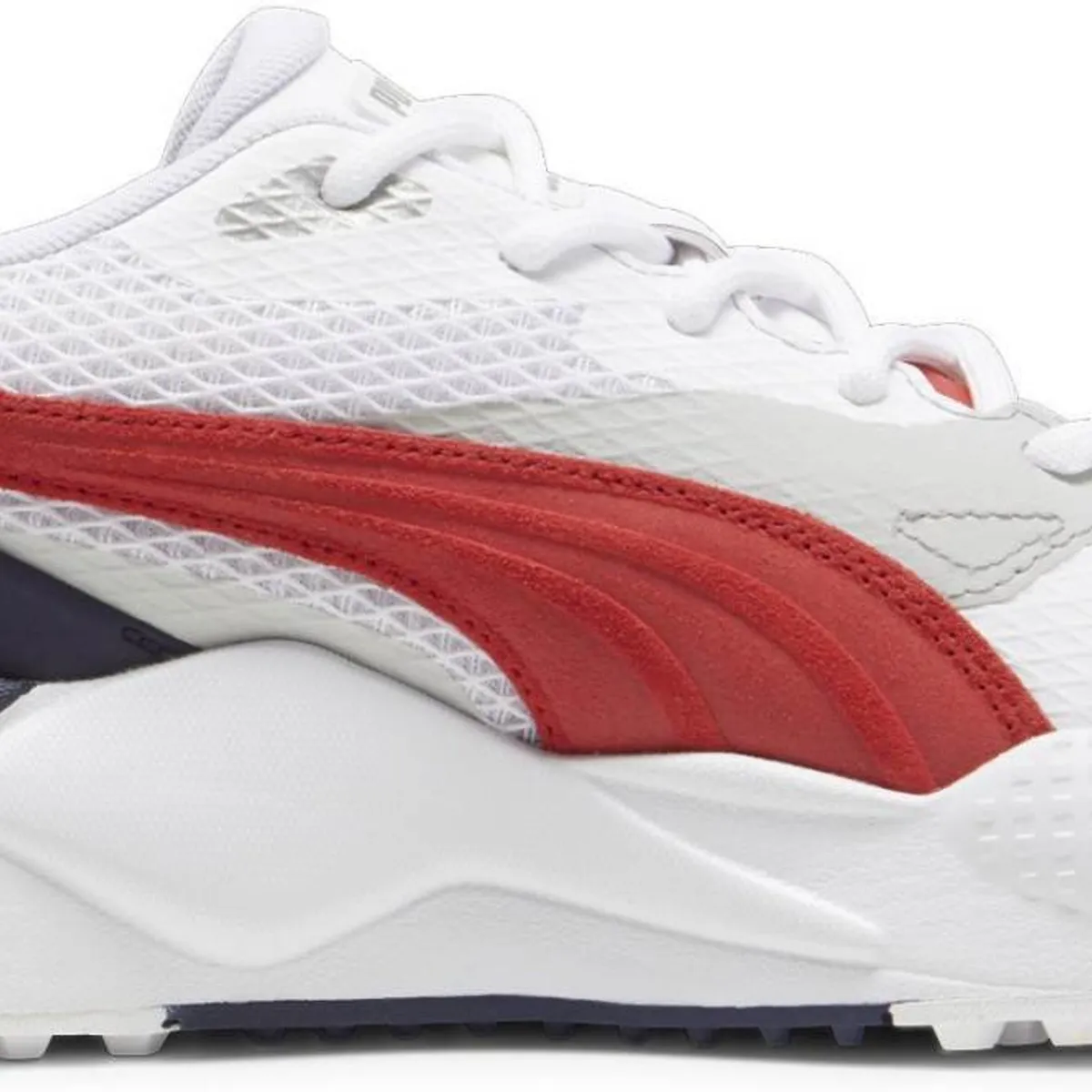 Puma Gs-X Efekt Vandtætte Golfsko Uden Spikes - Puma White/Strong Red/Deep Navy - Str. 44 Normal