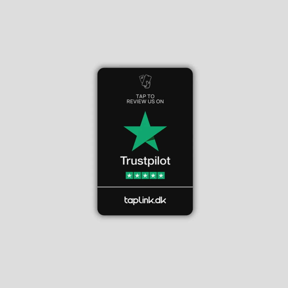 Reviewkort - Trustpilot - Sort / Engelsk / 10