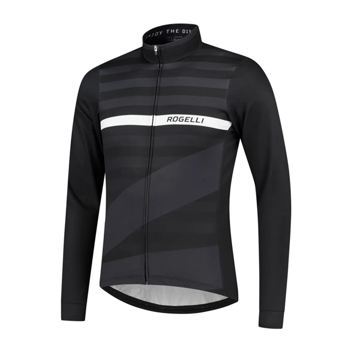 Rogelli Stripe - Cykeltrøje - Lange ærmer - Sort hvid - Str. 3XL