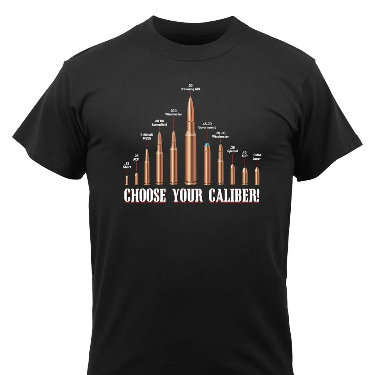 Rothco T-Shirt with 'CHOOSE YOUR CALIBER' Sort