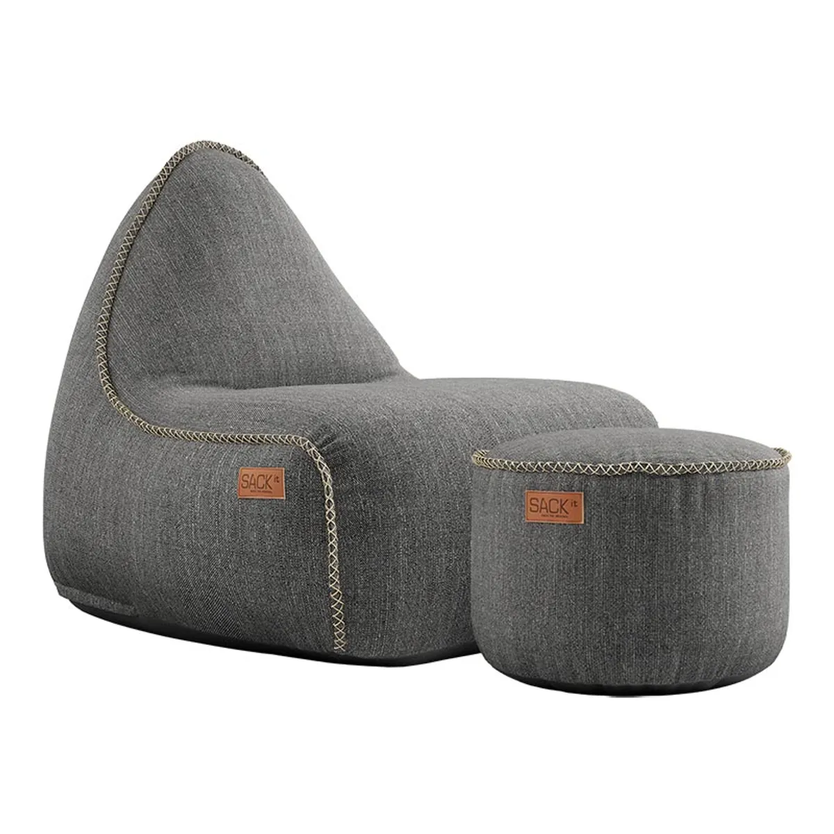 SACKit Cobana Lounge Chair og Pouf - Grå