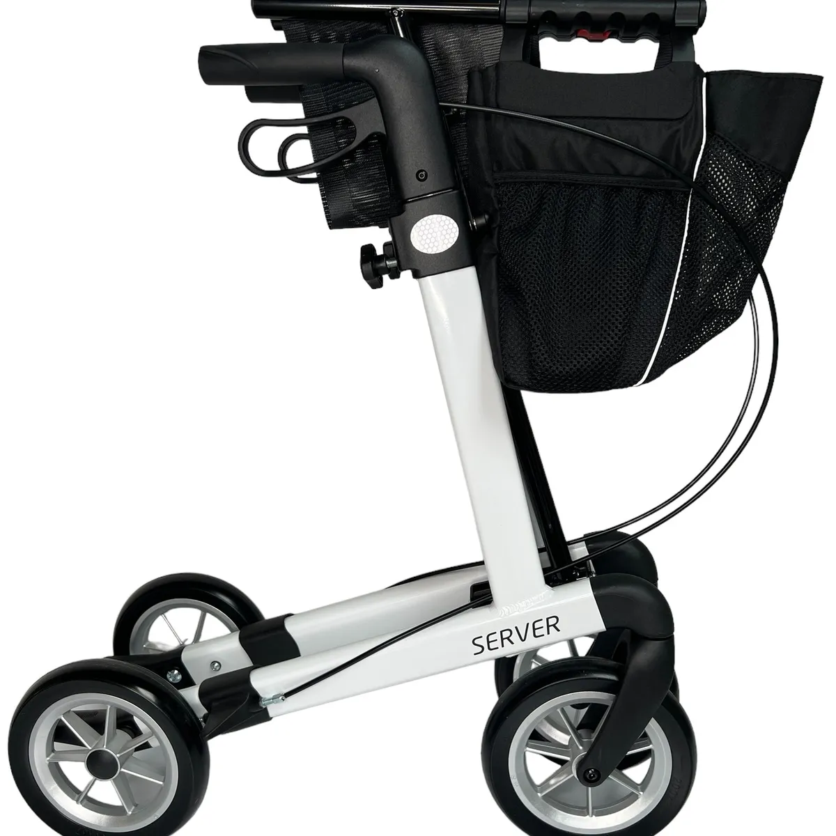 SERVER aluminium rollator - smart, let og klassisk. 6 flotte farver. Bløde pjnkterfrie hjul!