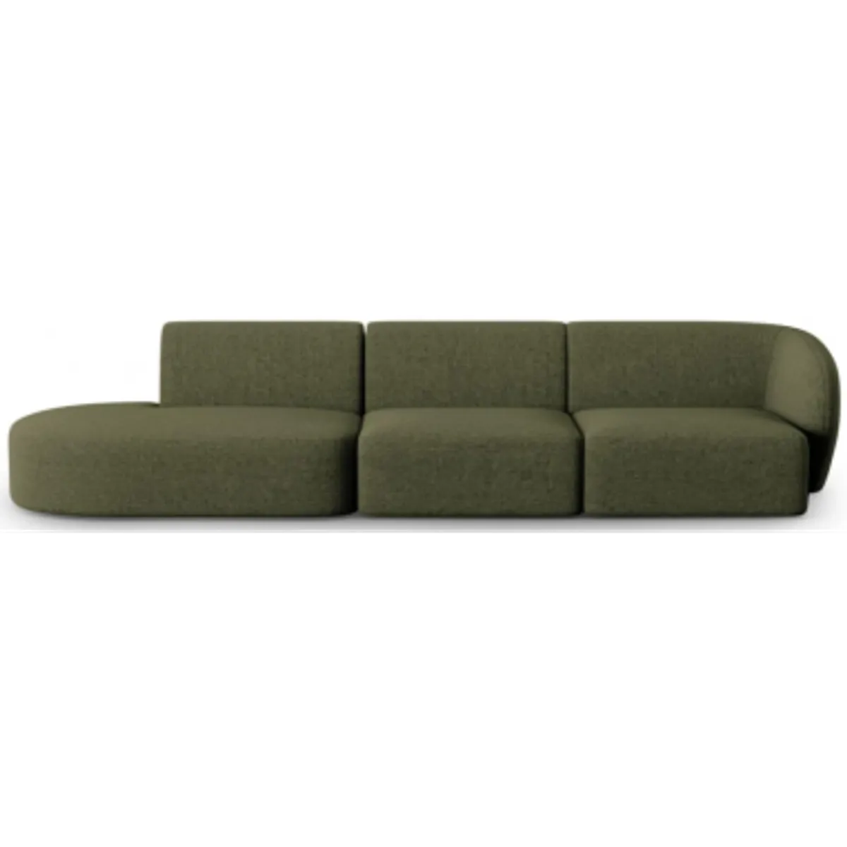 Shane venstrevendt 4-personers sofa i chenille B302 x D85 cm - Grøn