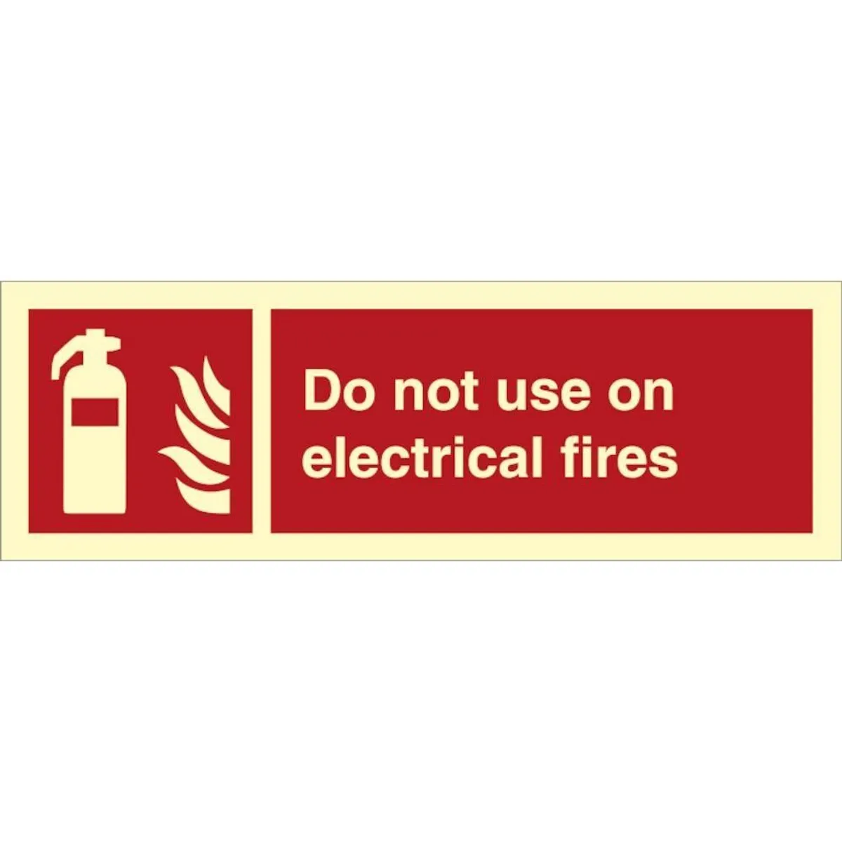 Sign IMO Do not use on electrical fires 105030