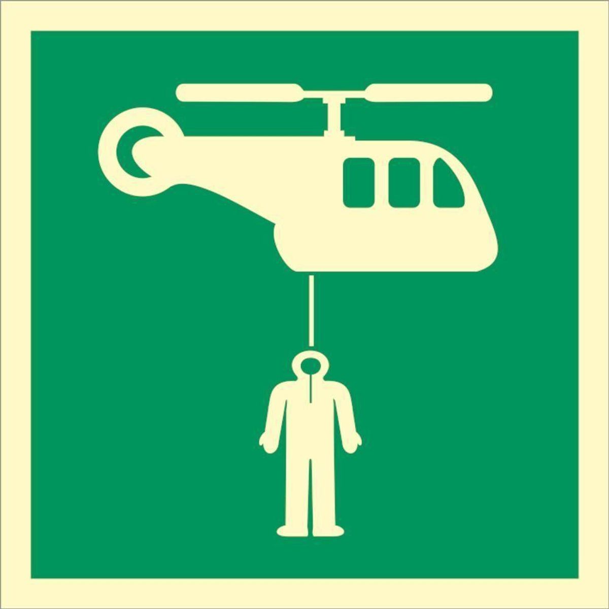 Sign IMO Helicopter pickup area