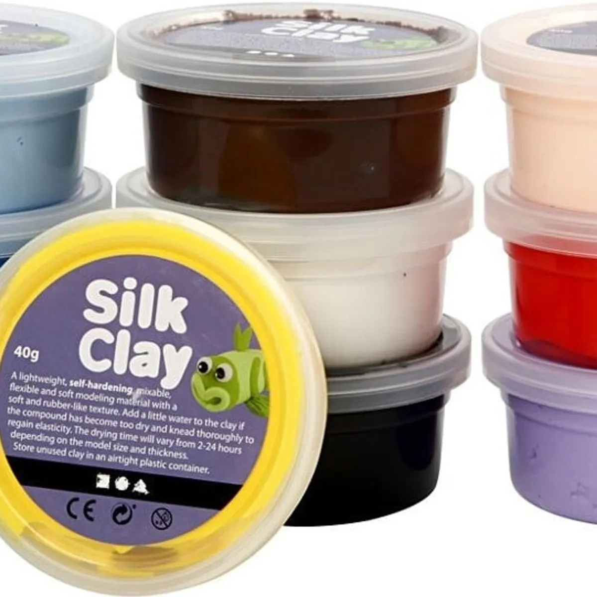 Silk Clay - Modellervoks Sæt - Basis Farver - 10x40 G