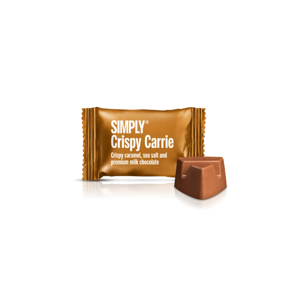 Simply® Crispy Carrie - 75 Bites | Knasende karamel, havsalt og premium mælkechokolade