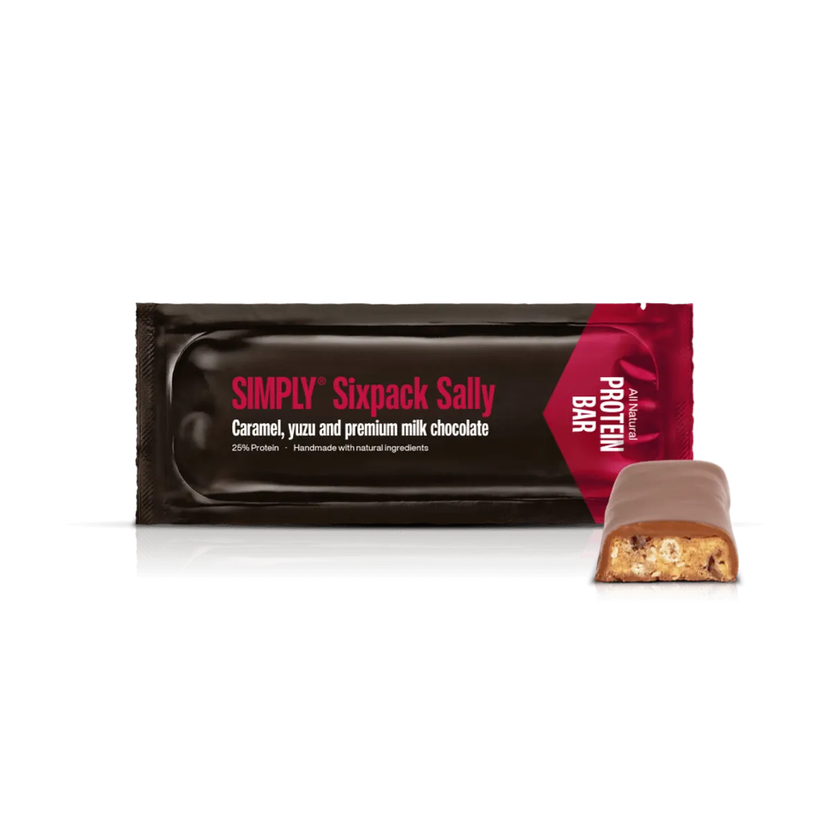 Simply® Sixpack Sally Proteinbar | Karamel, yuzu, sesam og premium mælkechokolade