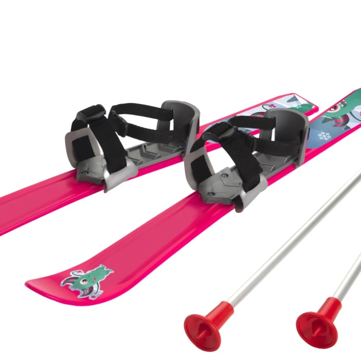 Ski til Børn 70 cm med skistave, Pink