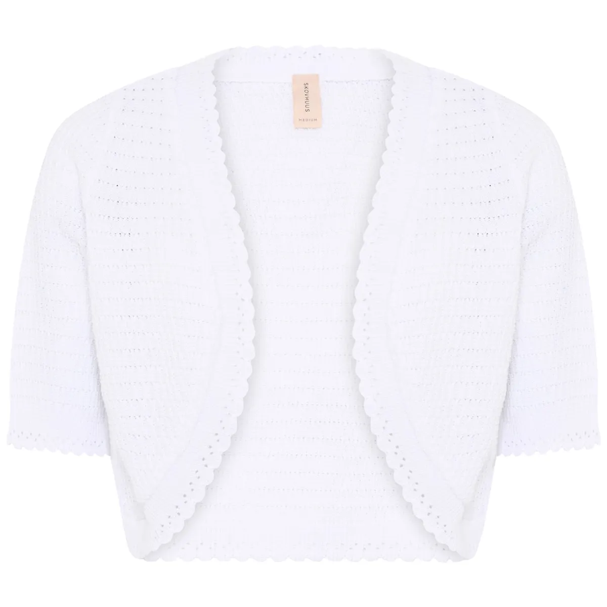 Skovhuus Kvinde Strik Bolero White M