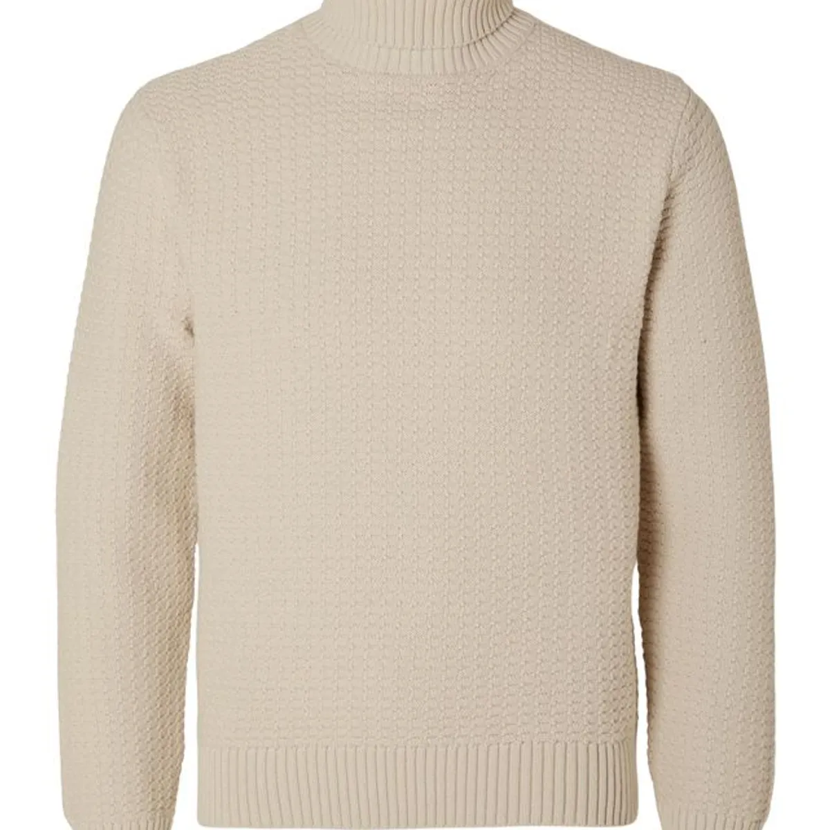 SLHTHIM LS KNIT STRUCTURE ROLL NECK