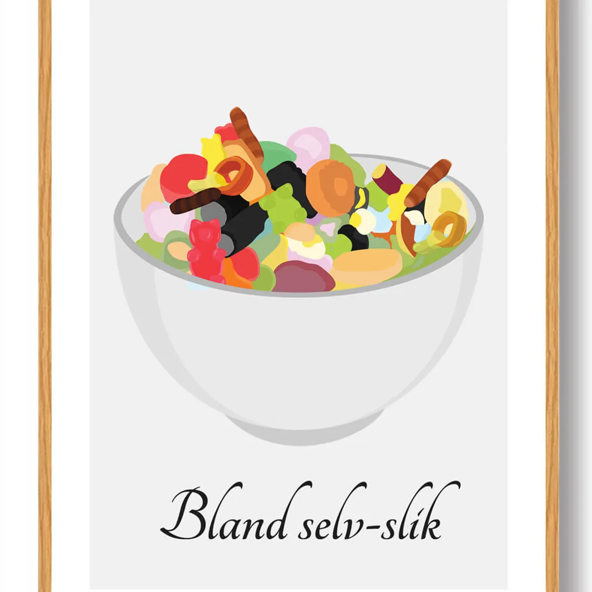 Slikskål, bland selv-slik - plakat (Størrelse: L - 50x70cm (B2))