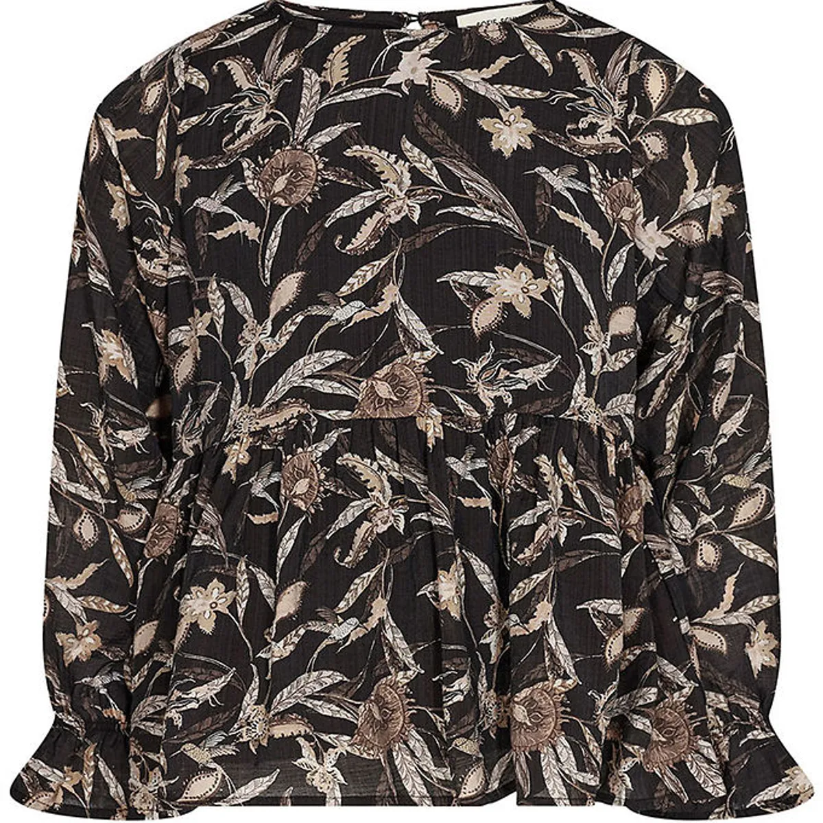 Sofie Schnoor Girls Bluse - Sort m. Mønster