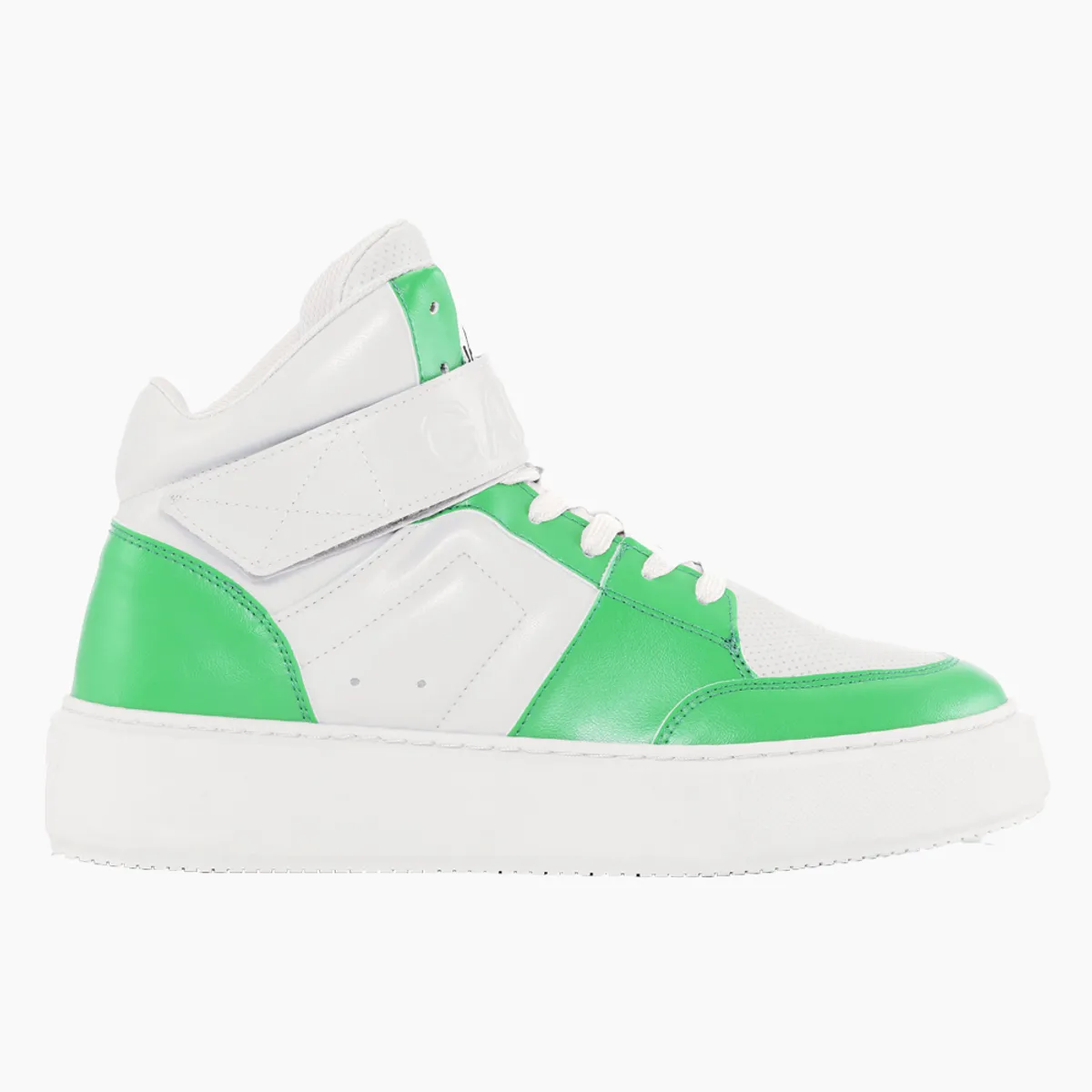 Sporty Mix Cupsole High Top Velcro Sneakers - Kelly Green - GANNI - Grøn 38