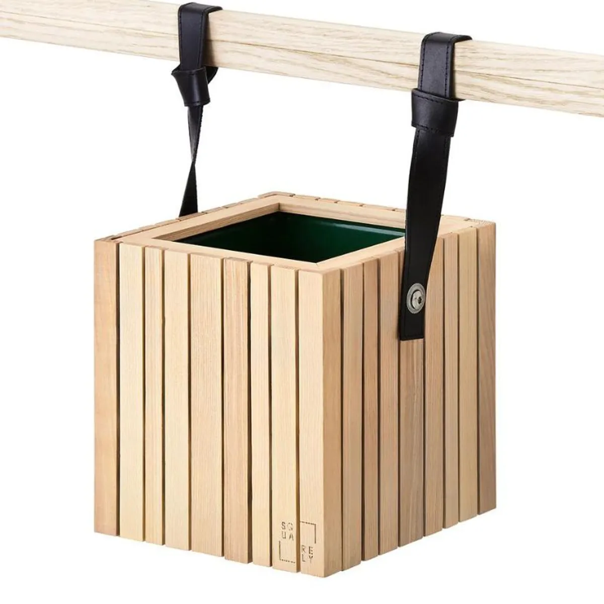 Squarely GrowON plantekasse i naturlig ask + HoldON stropper Flere varianter - 48 cm / Brun læder