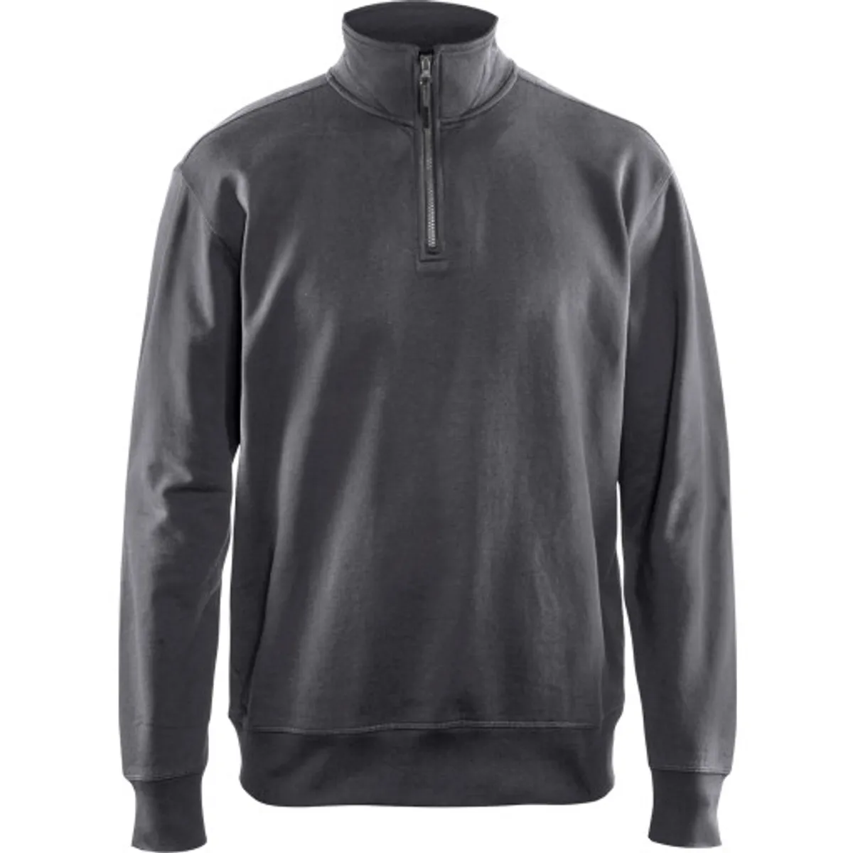 SWEATSHIRT HALF ZIP MØRK GRÅ L