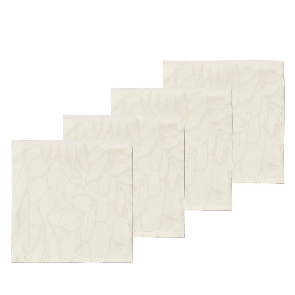 Södahl Stofserviet Damask Abstract Leaves, Beige, 4 stk.