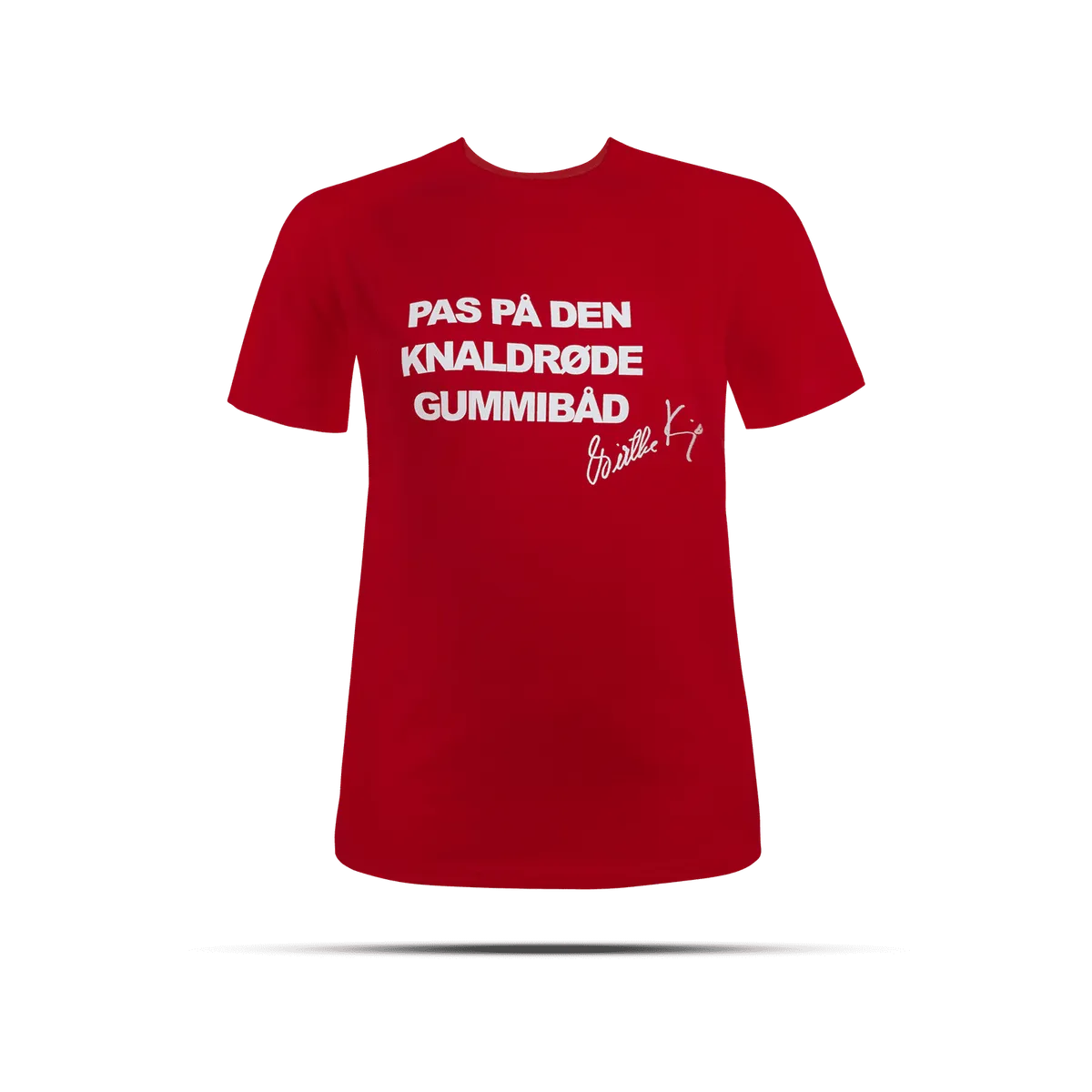 T-shirt - Pas på den knaldrøde gummibåd - Rød - XL