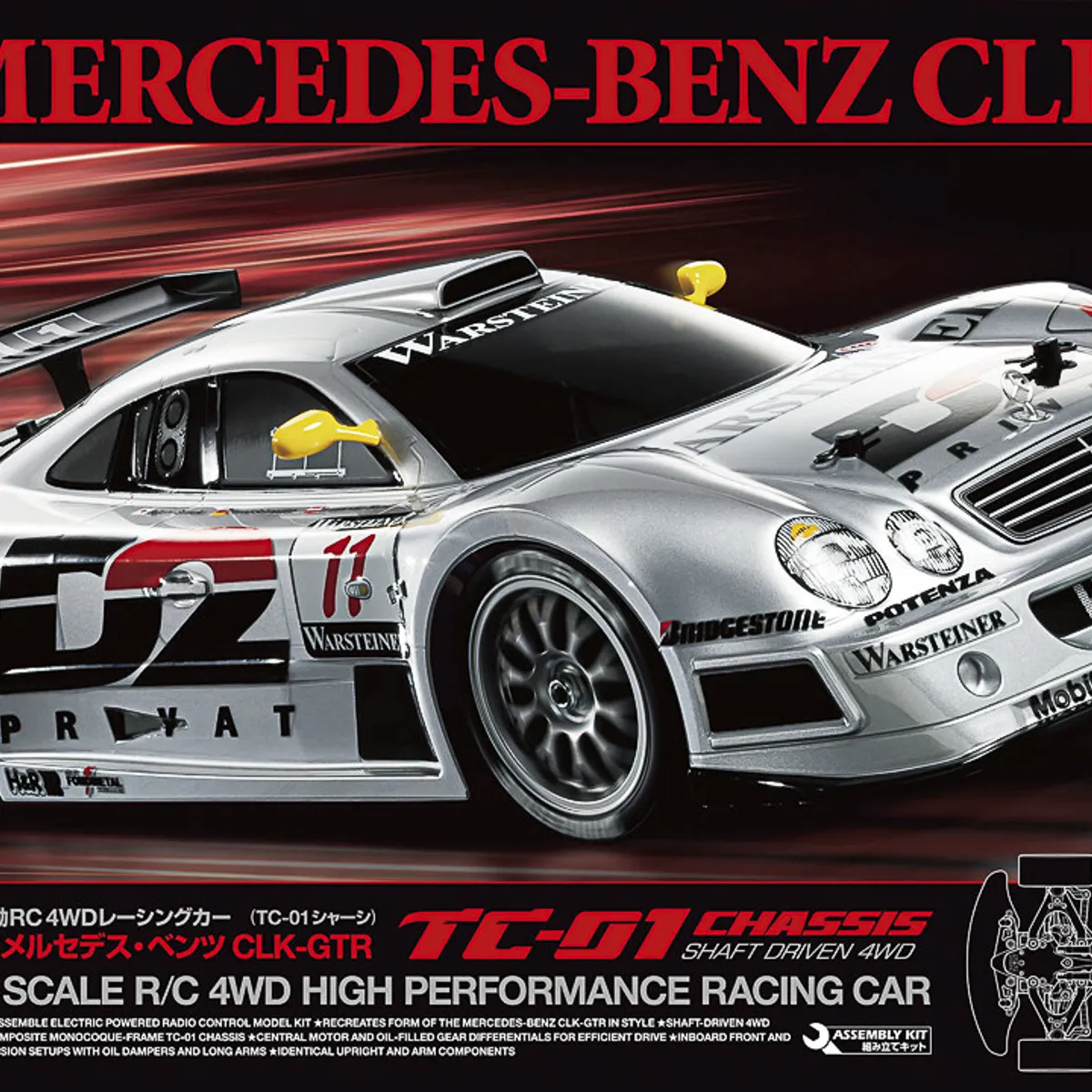 Tamiya - Rc Mercedes-benz 1997 Clk-gtr Tc-01 Fjernstyret Bil Byggesæt - 1:10 - 58731