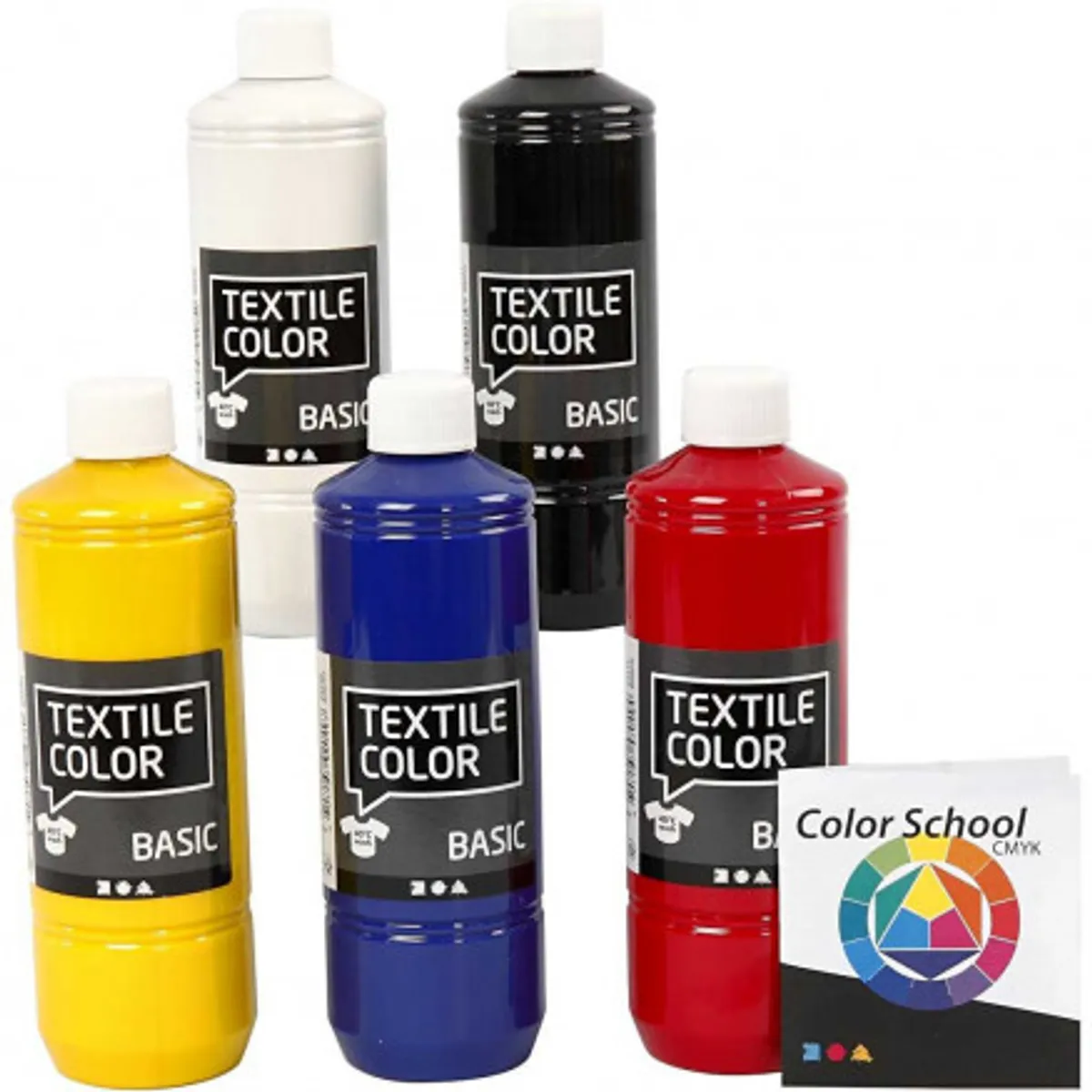 Textile Color, ass. farver, 5x500ml