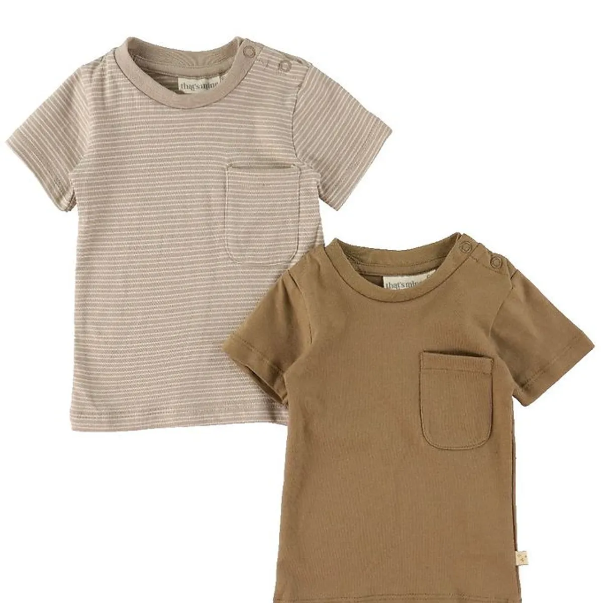 That's Mine T-shirt - 2-pak - Tino - Stripes/Earth Brown