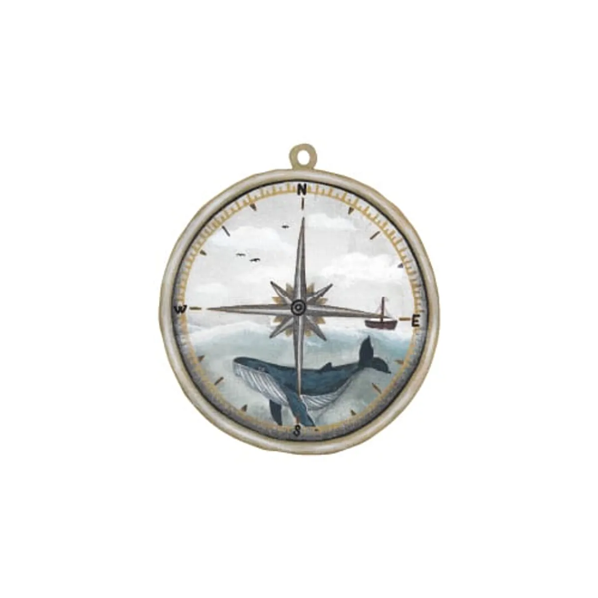 That's Mine - Wallsticker Whale compass - Brown