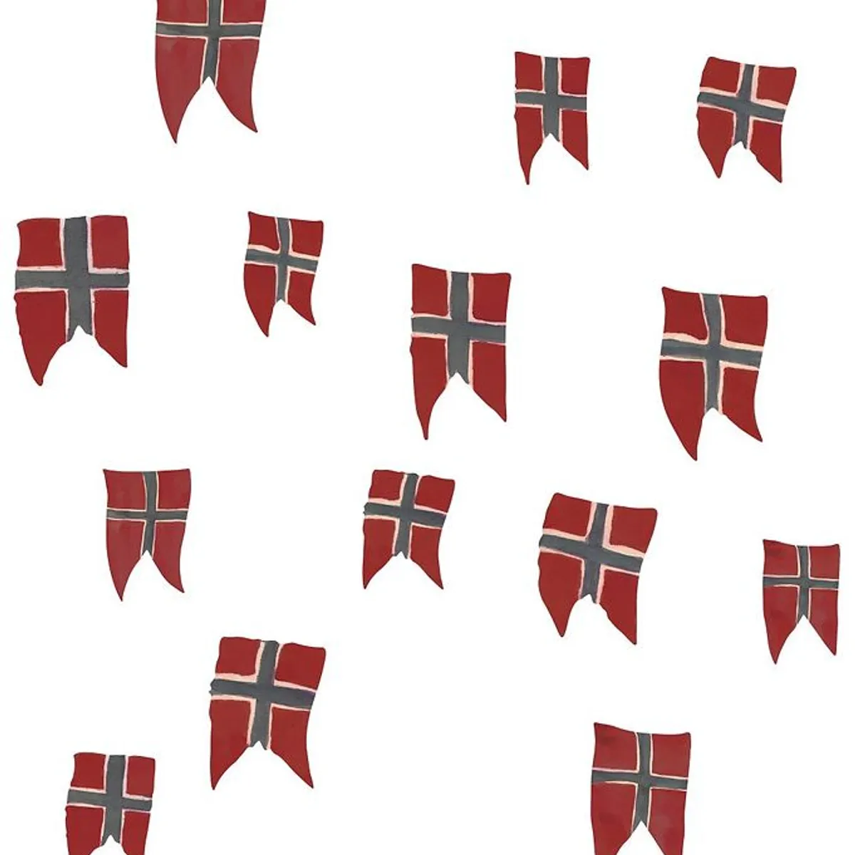 That's Mine Wallstickers - 14 stk - Norsk Flag