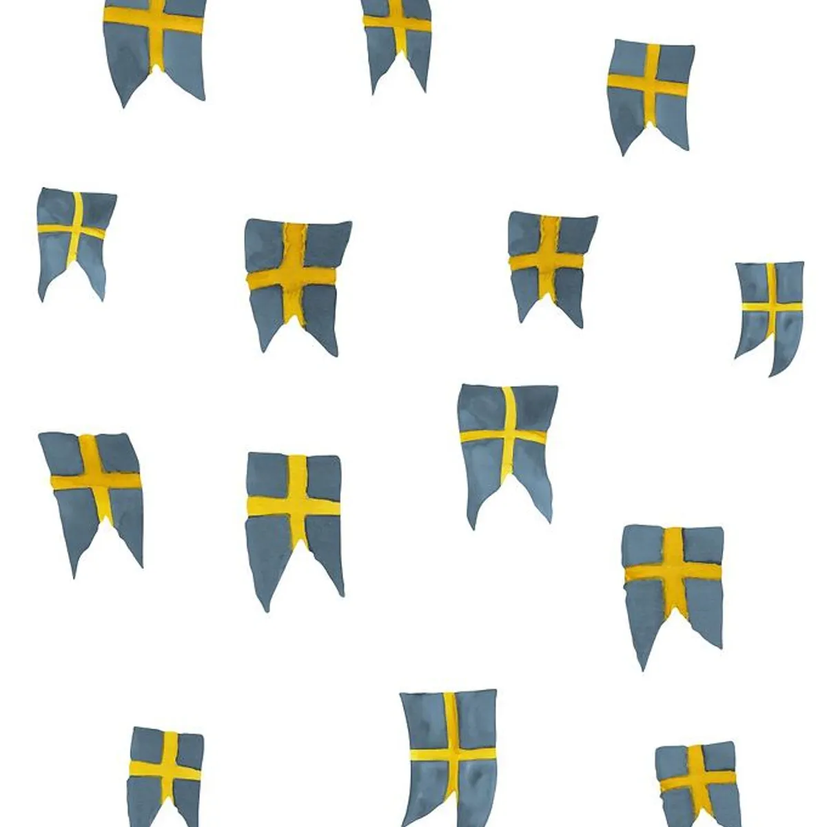 That's Mine Wallstickers - 14 stk - Svensk Flag