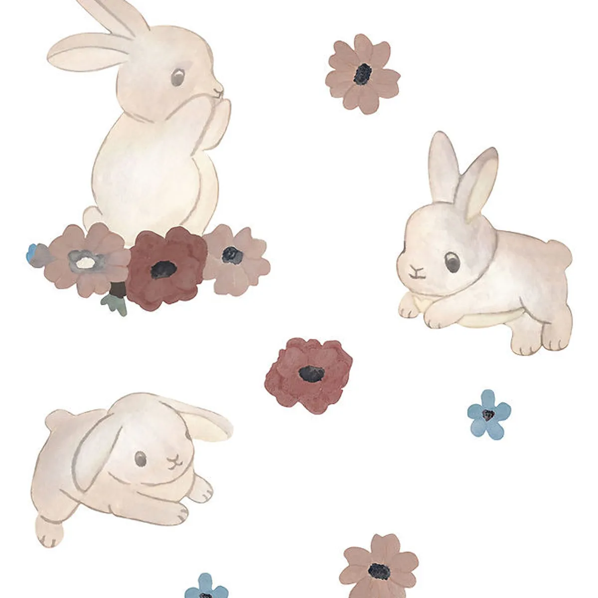 That's Mine Wallstickers - 21 cm - Bunnies & Flowers