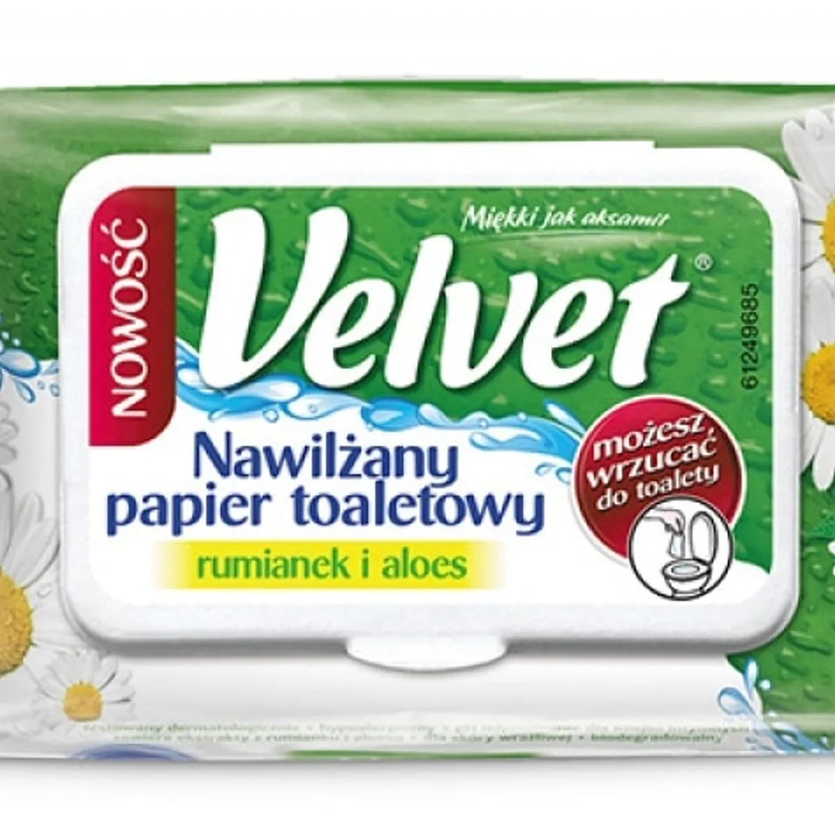 Toiletpapir VELVET Kamille Aloe Hvid Våd.