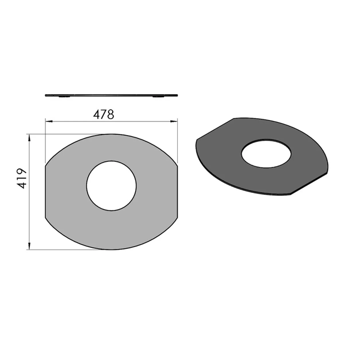 Topplade, stål TermaTech TT20/TT20Bazic - Sort