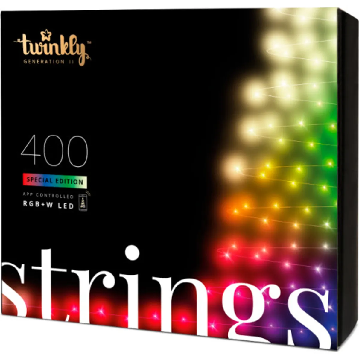 Twinkly Strings lyskæde 32 meter med 400 lys i farvet og hvid