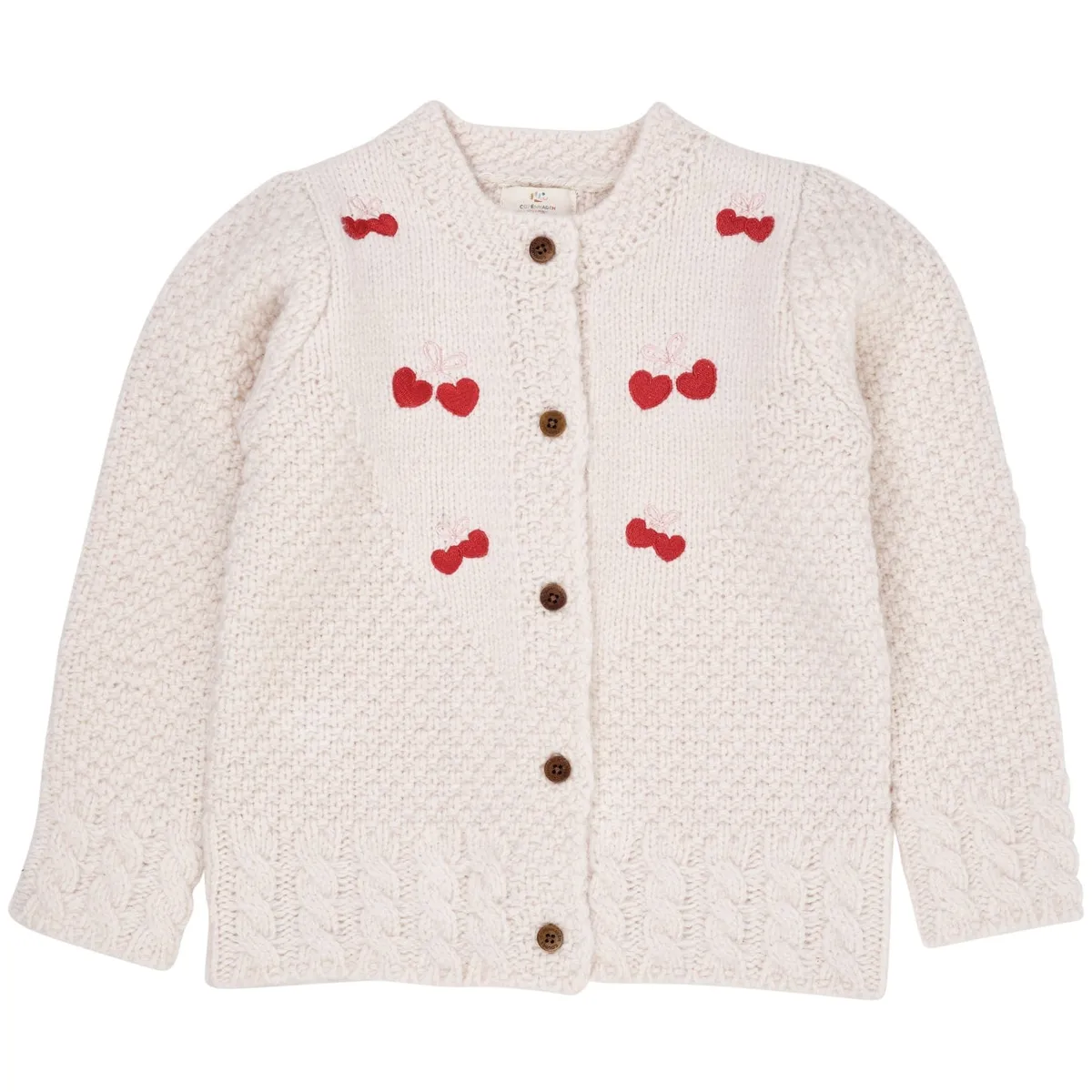 ULD CARDIGAN MED SLØJFE - CREAM - CREAM / 116