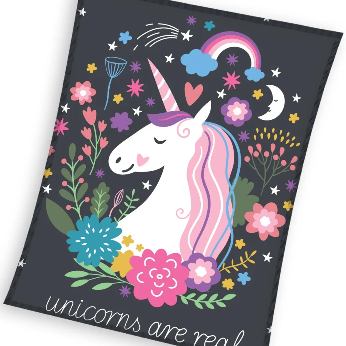 Unicorn Coral Fleece tæppe - 150 x 200 cm