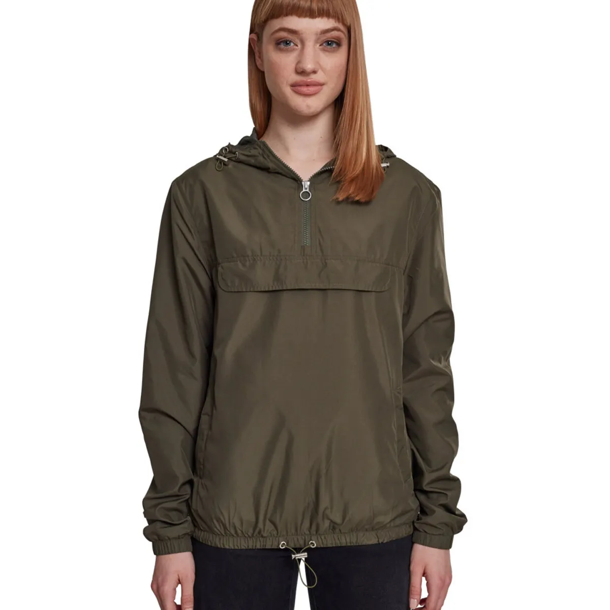 Urban Classics Anorak Dame Mørk Oliven