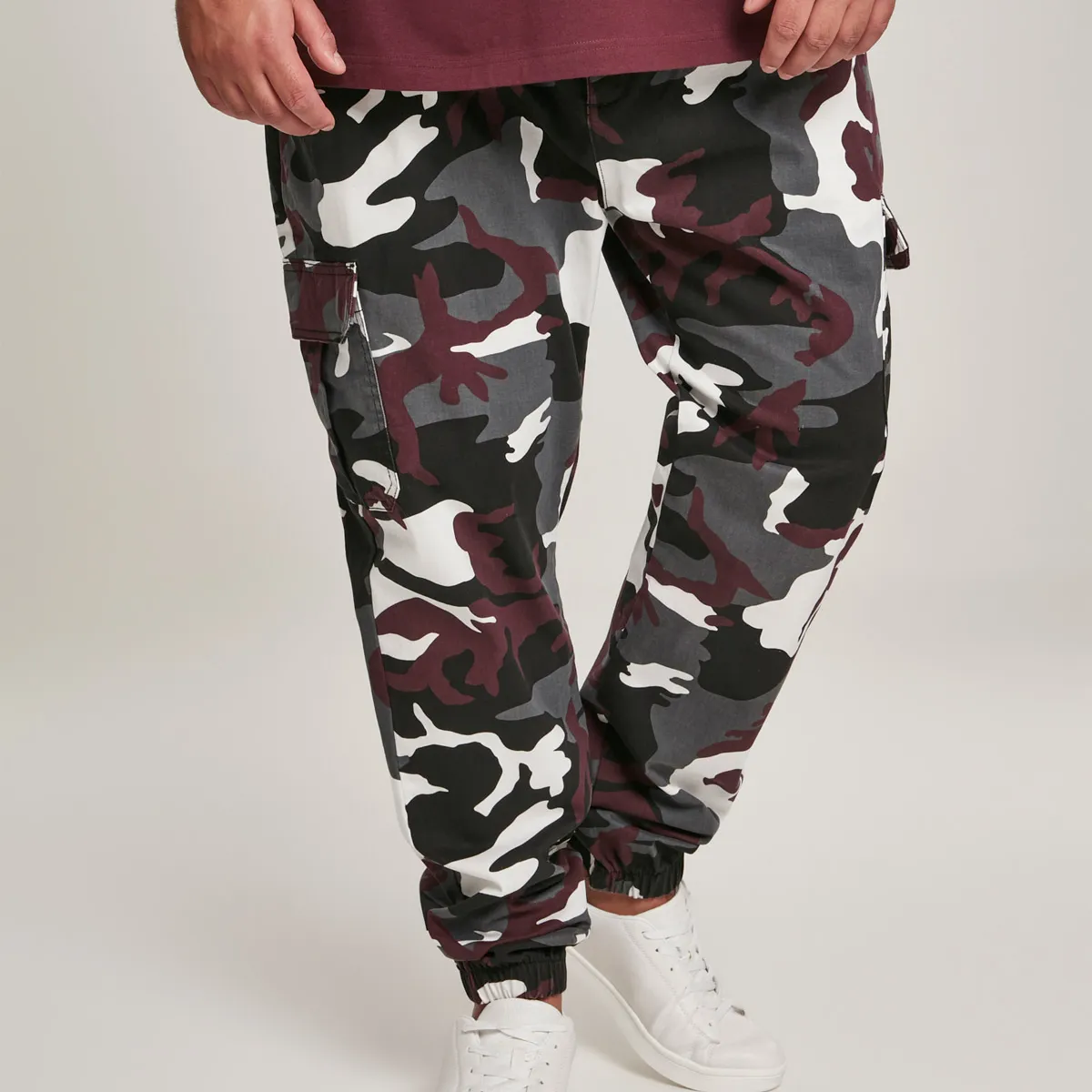 Urban Classics Camo Cargo Joggingbukser 2.0 Wine Camo 38