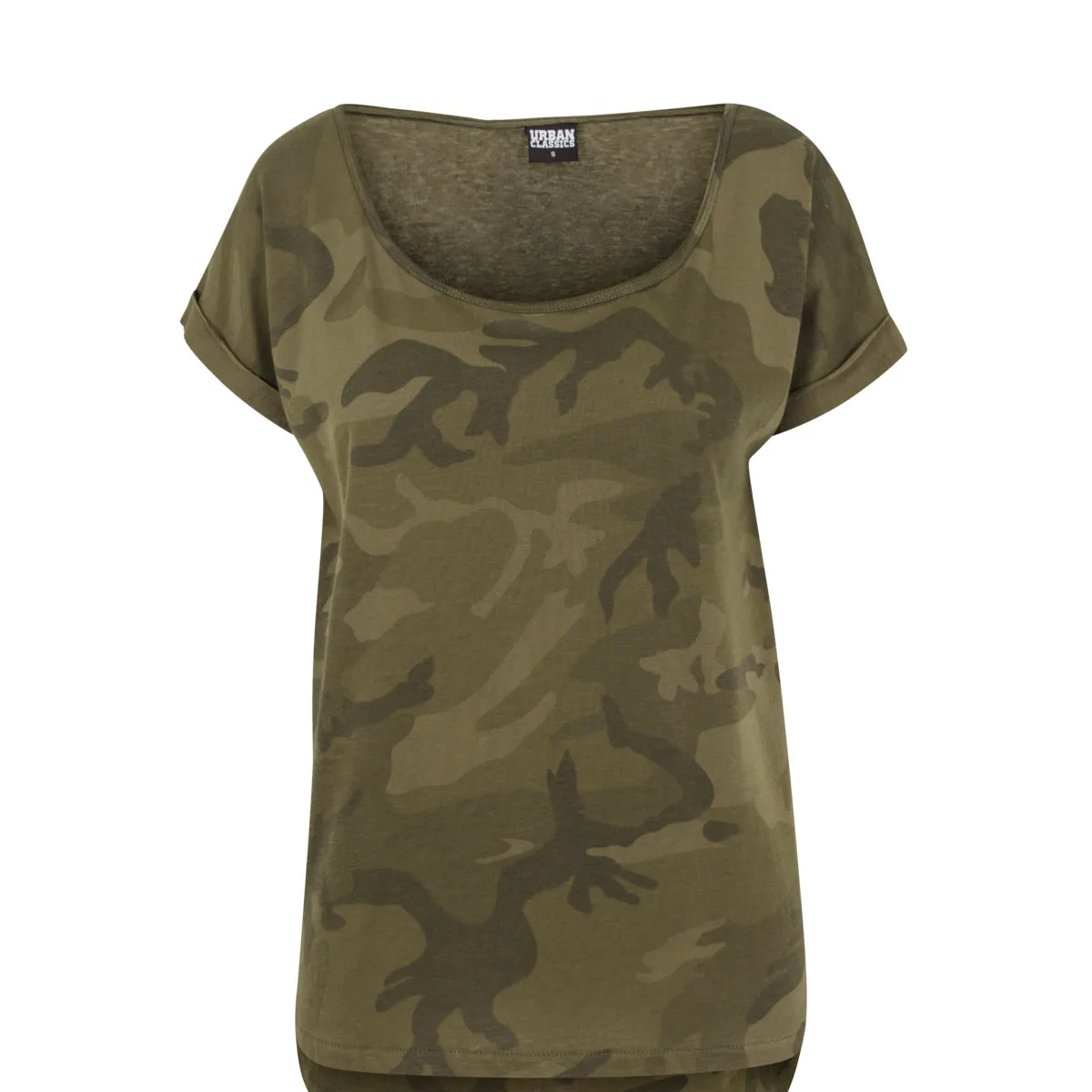 Urban Classics Camouflage T-Shirt m. Lang Ryg Oliven