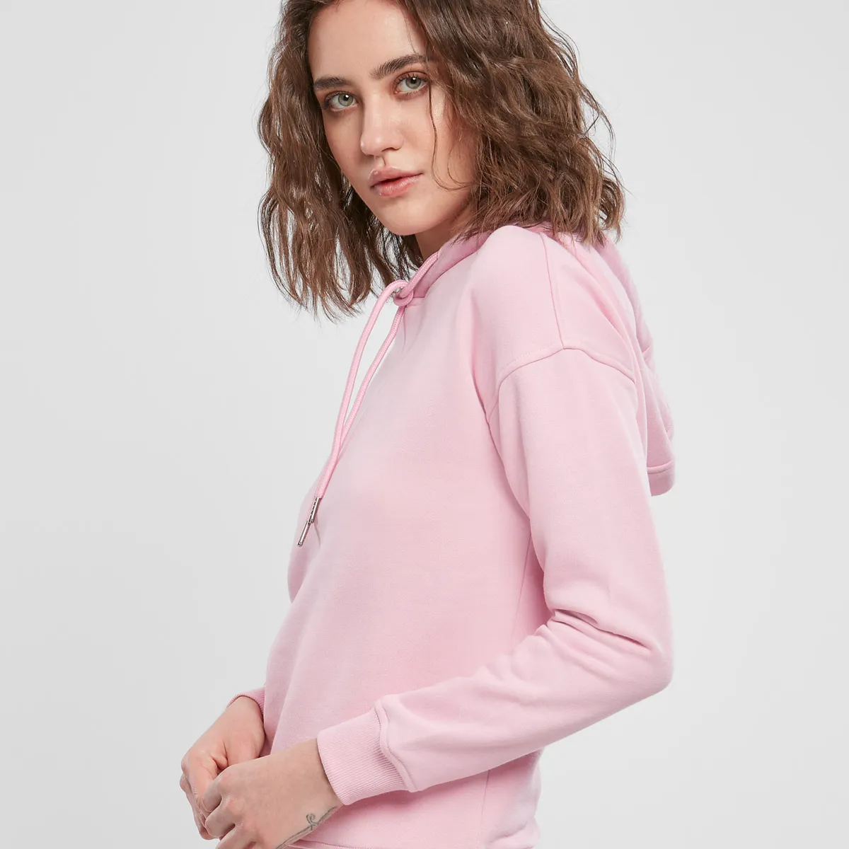 Urban Classics Dame Hoodie Girl Pink