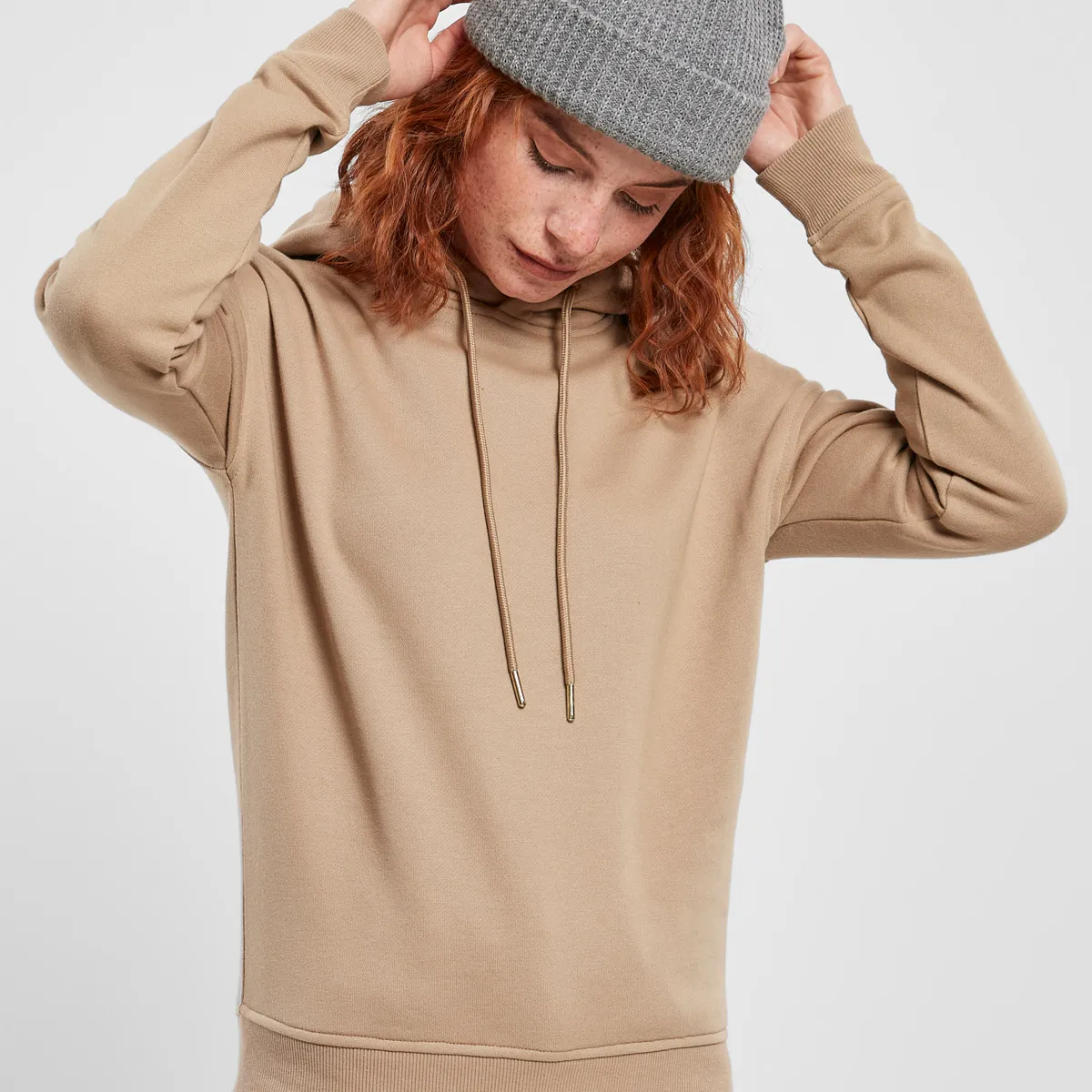 Urban Classics Dame Hoodie Sand